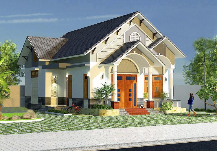 Mẫu nhà mái Thái cấp 4 ở nông thôn