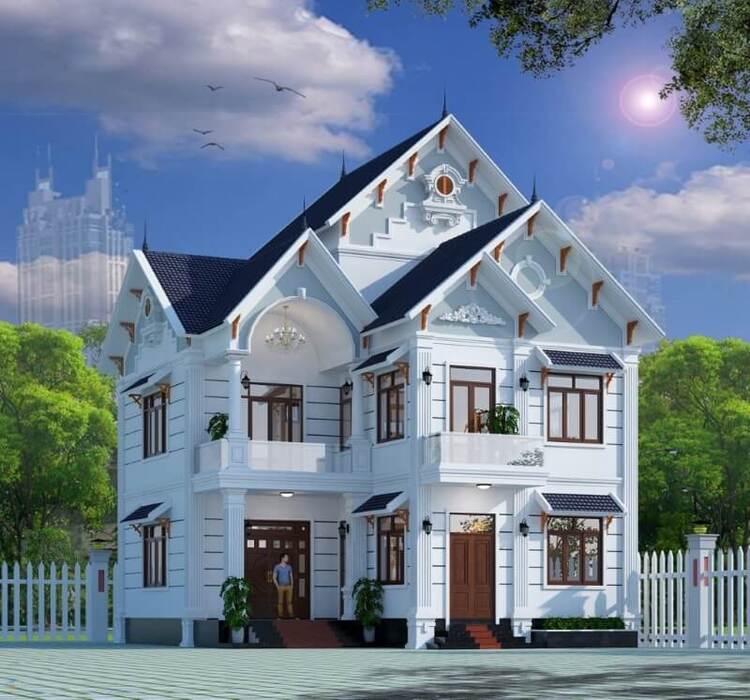 Mẫu nhà mái Thái 2 tầng