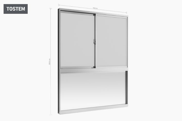 Cửa sổ mở trượt kết hợp vách cố định ATIS vận hành êm ái, bền đẹp