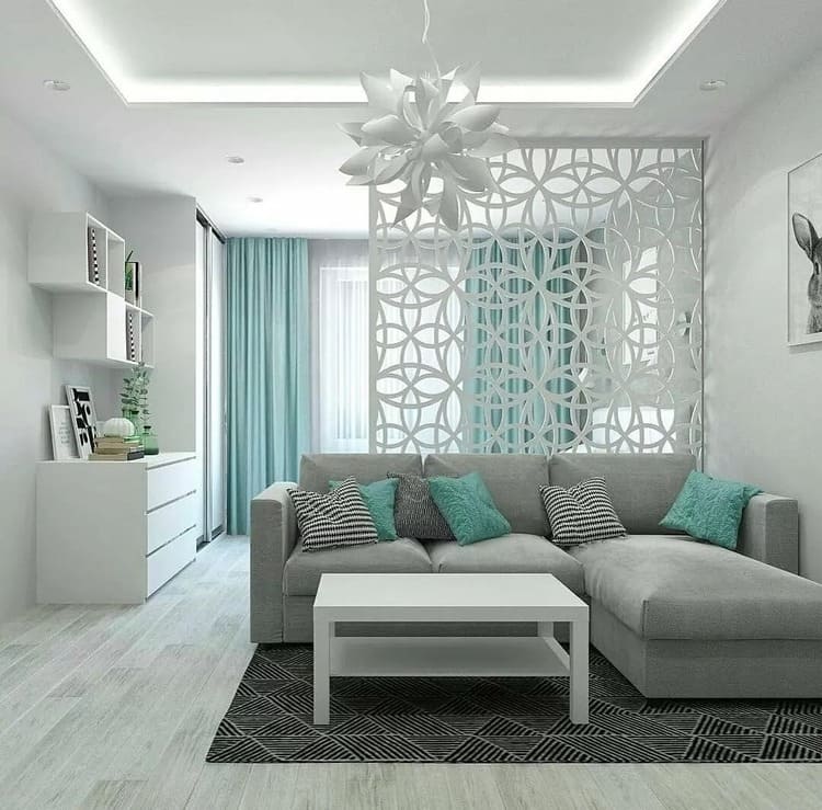 Vách ngăn phòng khách và bếp bằng thạch cao trang trí đẹp mắt, chi phí hợp lý