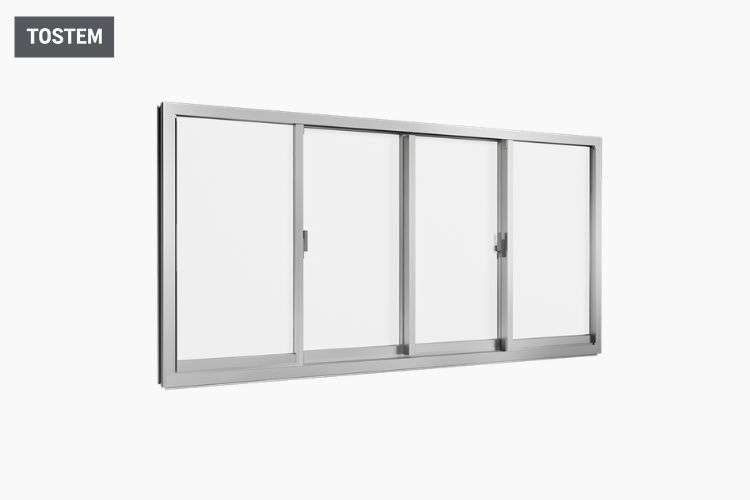 Cửa sổ trượt 4 cánh 2 ray Grants với vật liệu nhôm hiện đại giúp nâng tầm thẩm mỹ của công trình kiến trúc