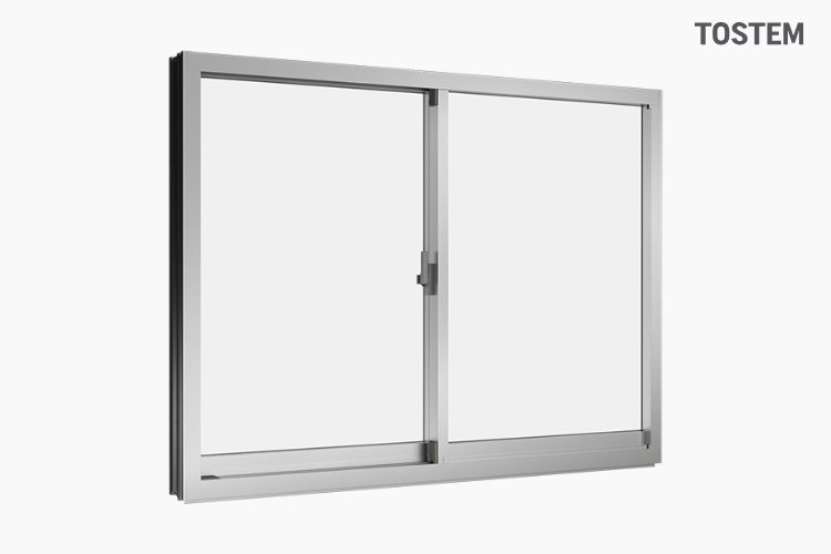 Mẫu cửa sổ lùa nhôm 2 cánh 2 ray WE 70 bền đẹp, chất lượng