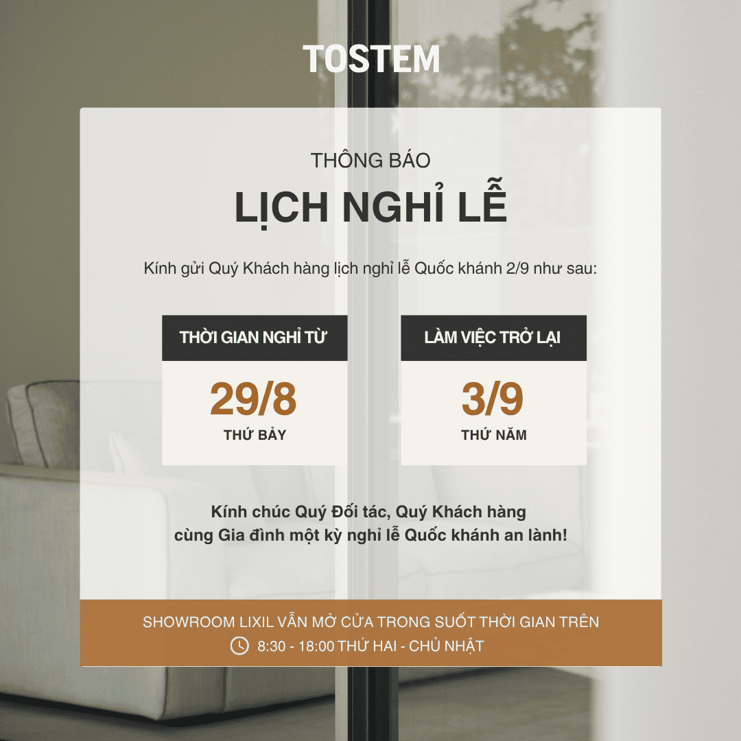 THÔNG BÁO LỊCH NGHỈ LỄ QUỐC KHÁNH 02/09/2026