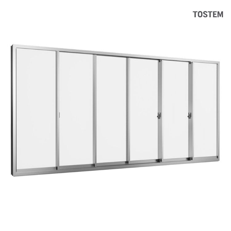Cửa đi mở trượt 6 cánh 3 ray hệ GRANTS của TOSTEM