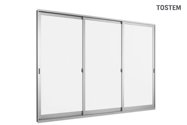 Mẫu cửa đi mở trượt 3 cánh 3 ray WEPLUS của TOSTEM