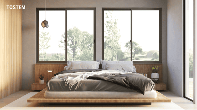 Hệ cửa WE 70 sở hữu thiết kế khung nhôm tinh tế, chắc chắn