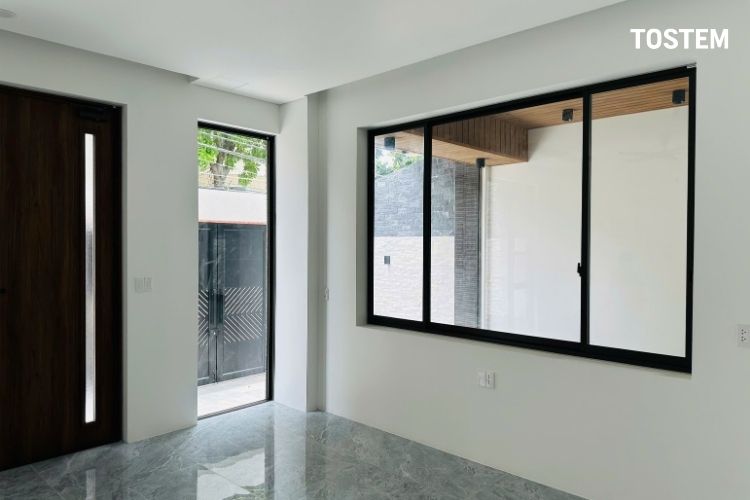 Cửa sổ nhôm slim lùa trượt hiện đại, tối ưu diện tích sử dụng
