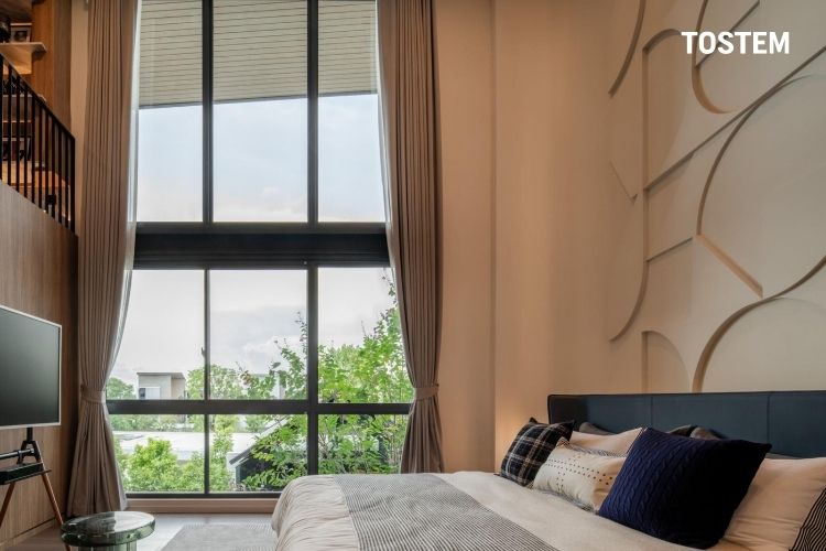 Mẫu cửa sổ nhôm phòng ngủ lớn, phong cách hiện đại