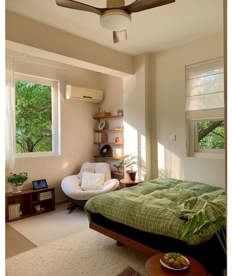 Mẫu phòng ngủ nhỏ 10m2 trang trí cây xanh đẹp mắt, thư giãn