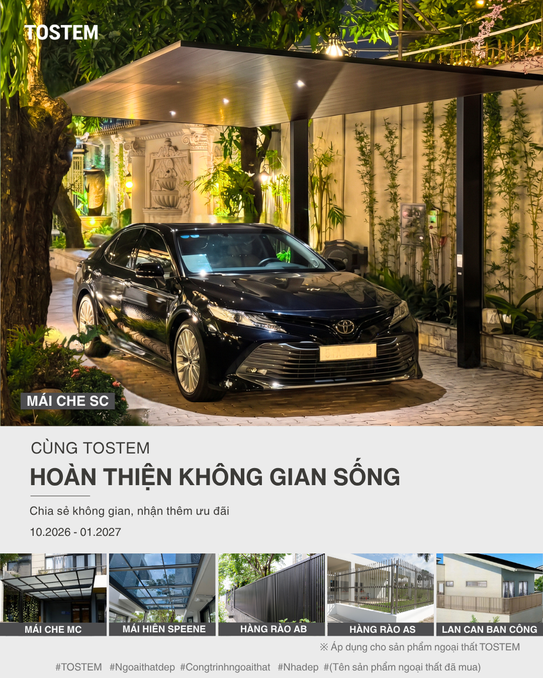 NGOẠI THẤT TOSTEM: CHIA SẺ KHÔNG GIAN, NHẬN THÊM ƯU ĐÃI