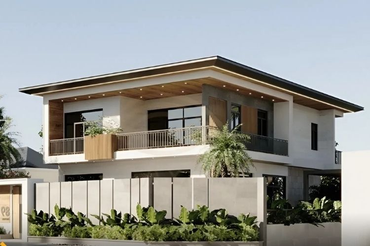 Biệt thự 2 tầng 100m2 mái bằng đẹp, đẳng cấp