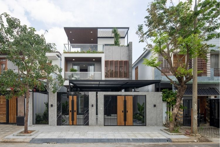 Mẫu biệt thự 2 tầng 1 tum đẹp mắt, gần gũi với thiên nhiên