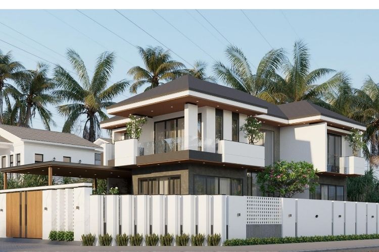 Mẫu biệt thự 2 tầng 3 phòng ngủ 2 mặt tiền tiện nghi