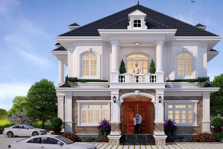 Biệt thự kiểu Pháp 2 tầng là lựa chọn lý tưởng cho gia chủ yêu thích vẻ đẹp cổ điển