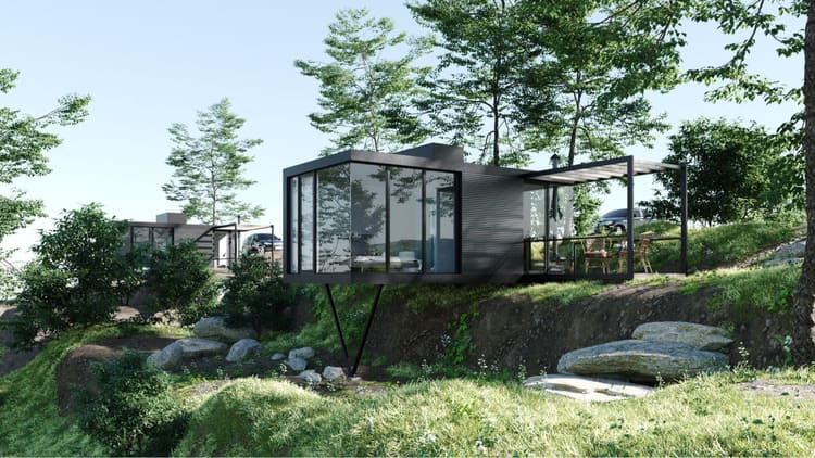 Bungalow với phong cách tối giản, tạo nên không gian nghỉ dưỡng thanh bình và tinh tế