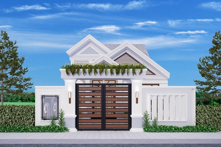 Thiết kế cổng rào nhà cấp 4 hài hòa với tổng thể công trình