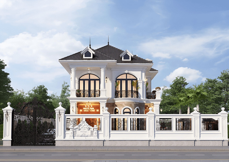 Mẫu cổng rào nhà phố tân cổ điển, sang trọng