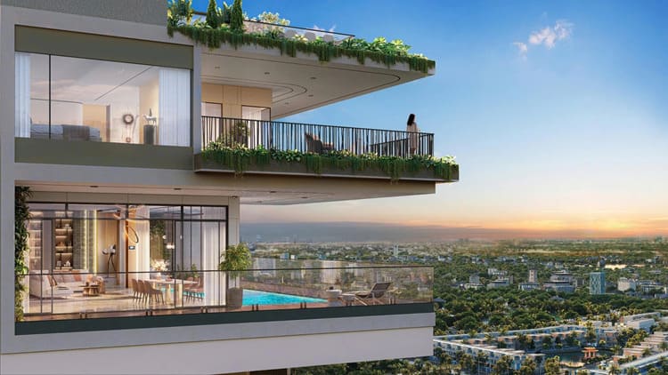 Penthouse mang lại không gian sống đẳng cấp với tầm nhìn khoáng đạt và kiến trúc tinh tế