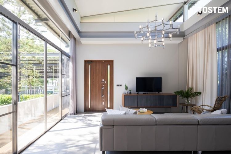 Mẫu phòng khách diện tích 20m2 đẹp, tràn ngập ánh sáng